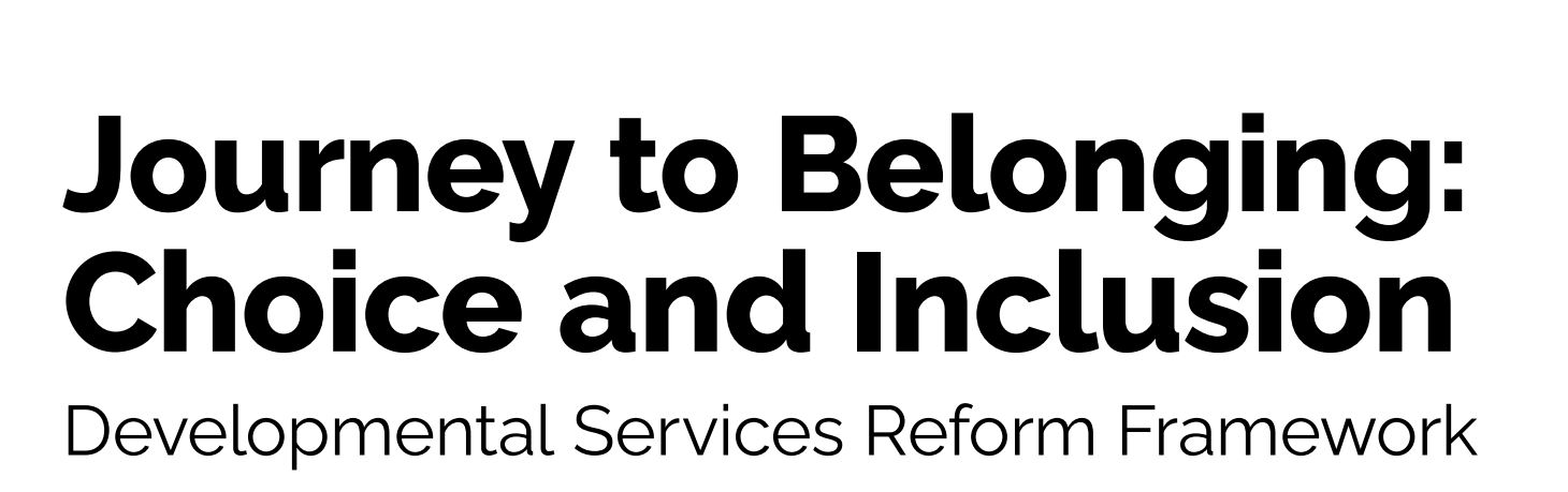 Journey to Belonging: Choice and Inclusion - Developmental Services Reform Framework
