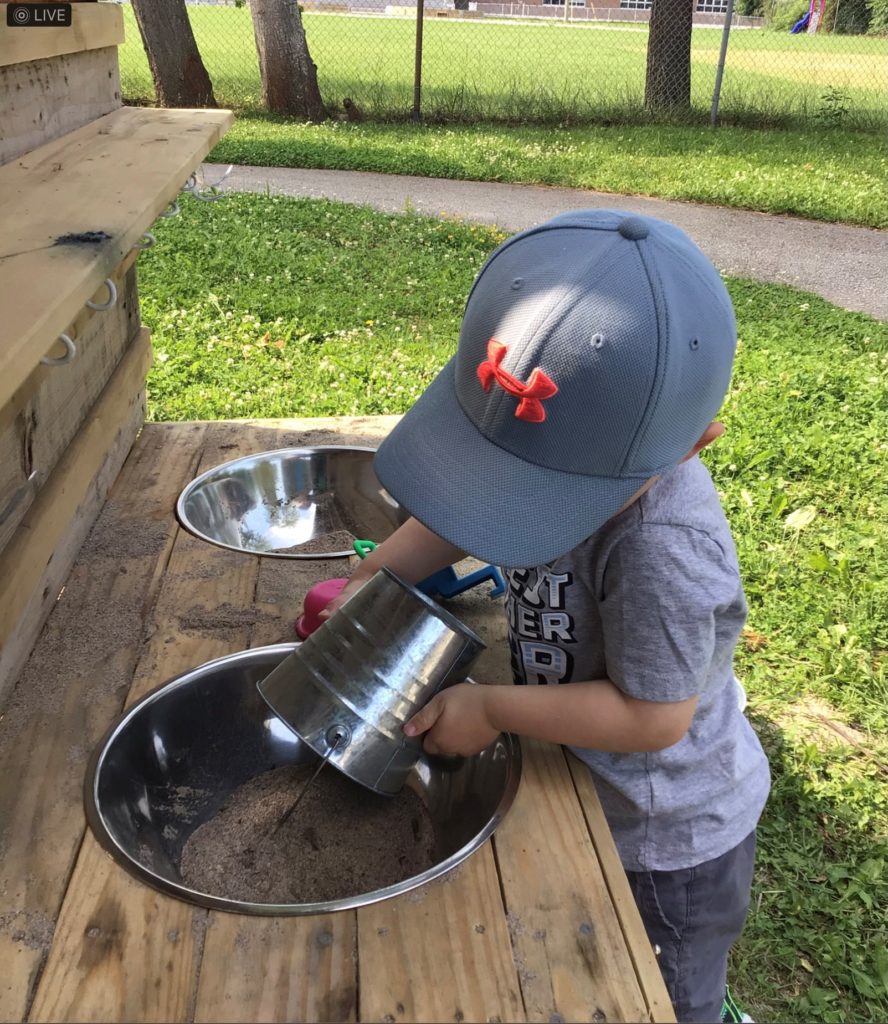 kid playing outside